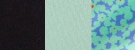 black/fresh teal/polka floral lullaby