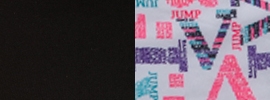 black/ white multi lotsa letters print